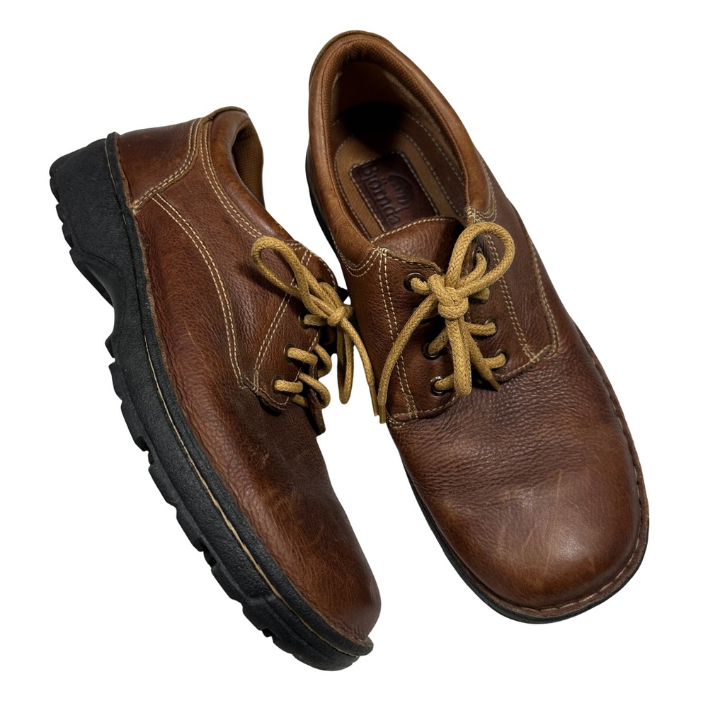 Bjorndal Mens Brown Leather Oxford Shoes Lace Up Casual Rugged Size 10.5 M